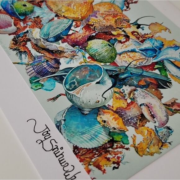 Art Print Jo Laking Glossy Print Shells Collage on Greeting Card #0196 - Picture 2 of 5